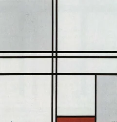 Composition with Red and Gray